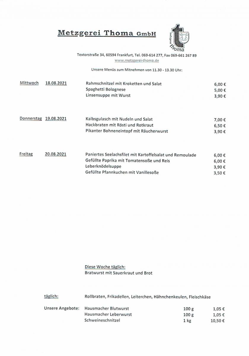 Metzgerei Thoma Fleischerei Partyservice Catering Frankfurt Am 