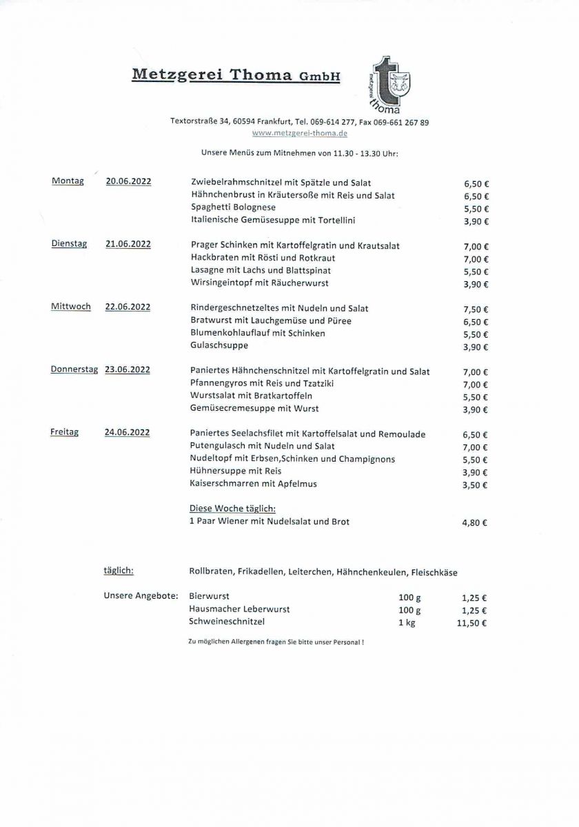 Metzgerei Thoma Fleischerei, Partyservice & Catering, Frankfurt am